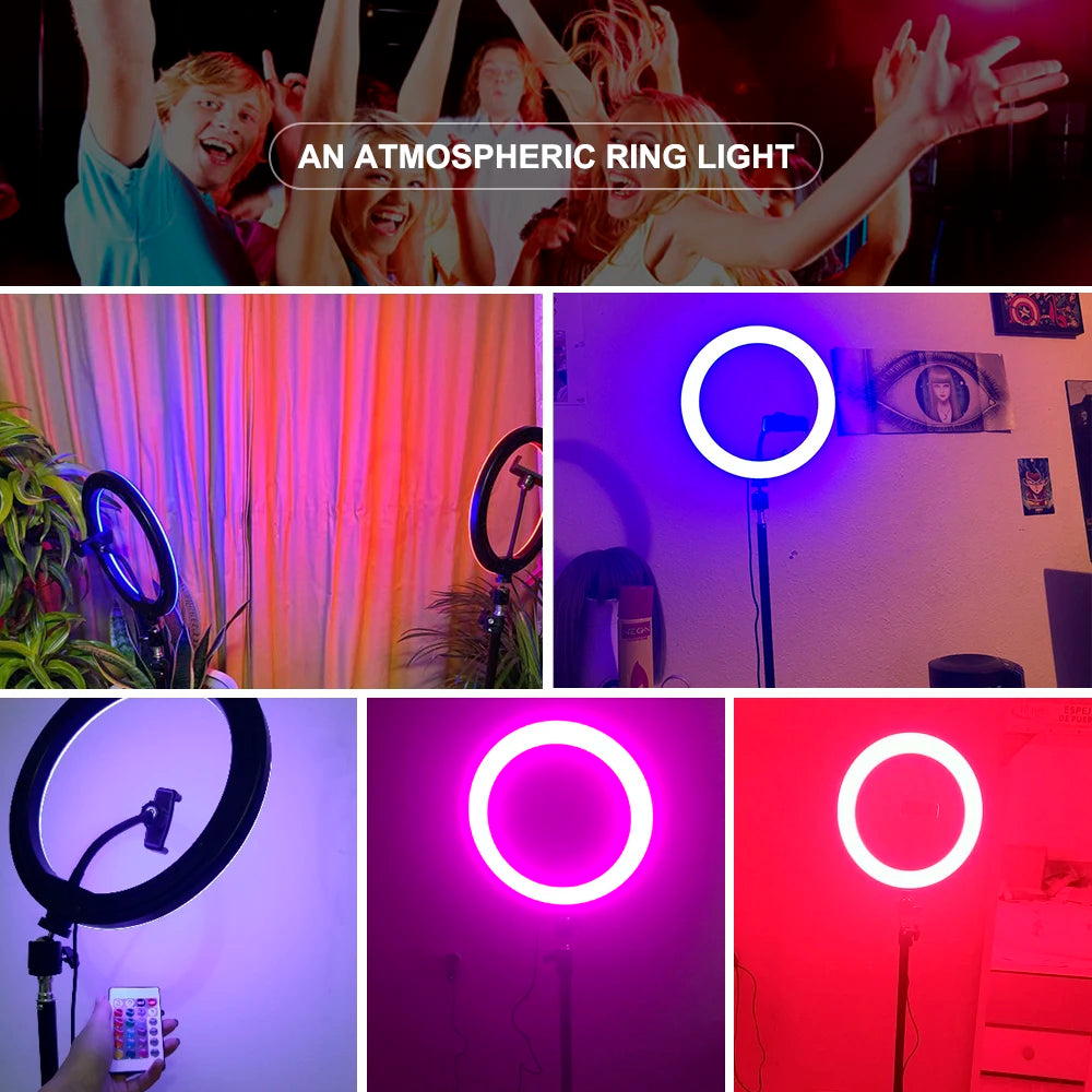 RGB Ring Light with Remote Control (10", 12", 14")