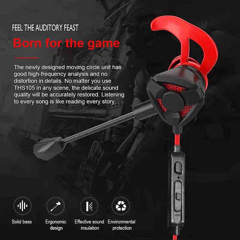 WYMECT Noise-Cancelling Gaming Earbuds with Mic — Wired 3.5mm for PS4 & PC