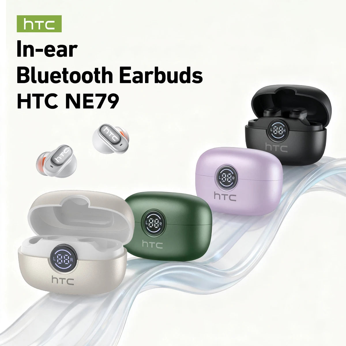 HTC NE79 Wireless Earbuds - Bluetooth 6.0 with LED Display