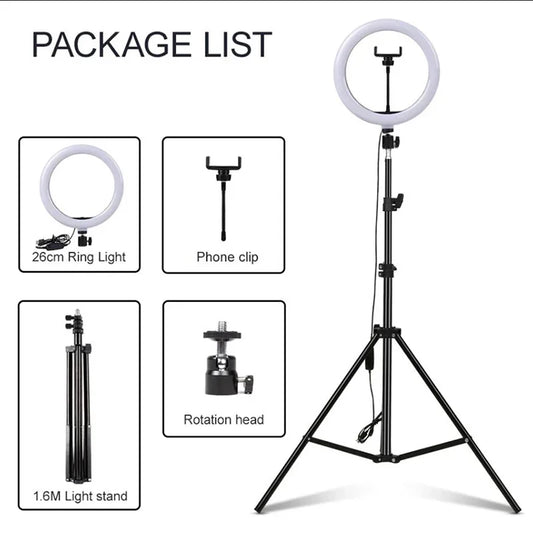 8"/10" RGB Selfie Ring Light with Tripod Phone Stand