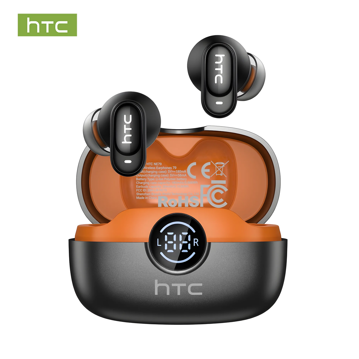HTC NE79 Wireless Earbuds - Bluetooth 6.0 with LED Display
