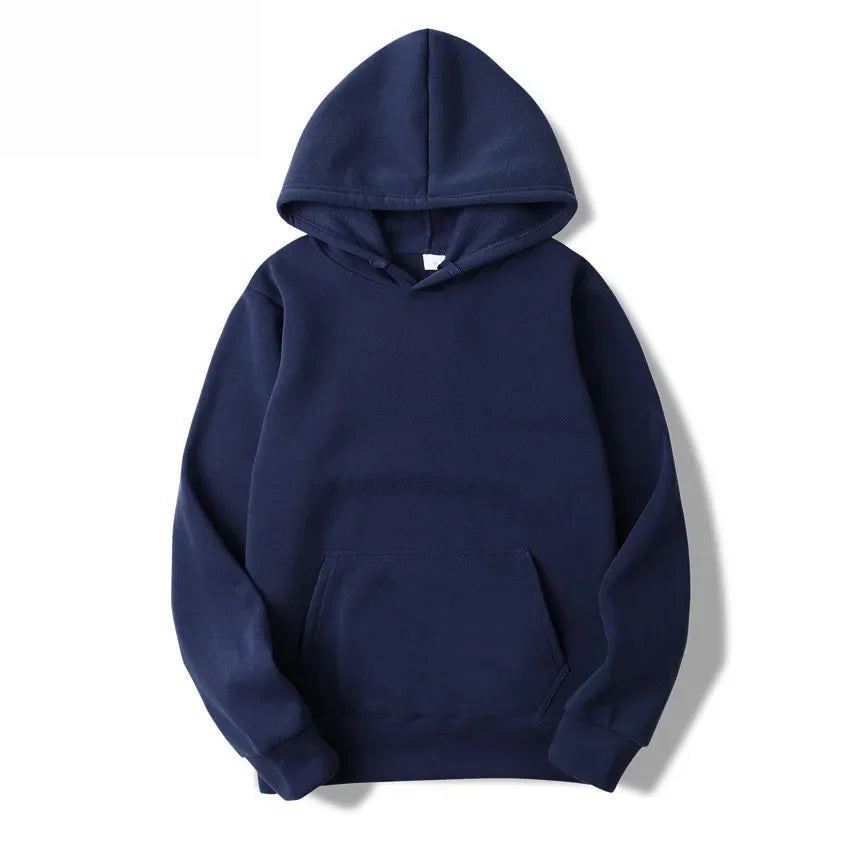 Unisex Solid Color Pullover Hoodie Sweatshirt — Casual Lightweight Fleece for Men & Women