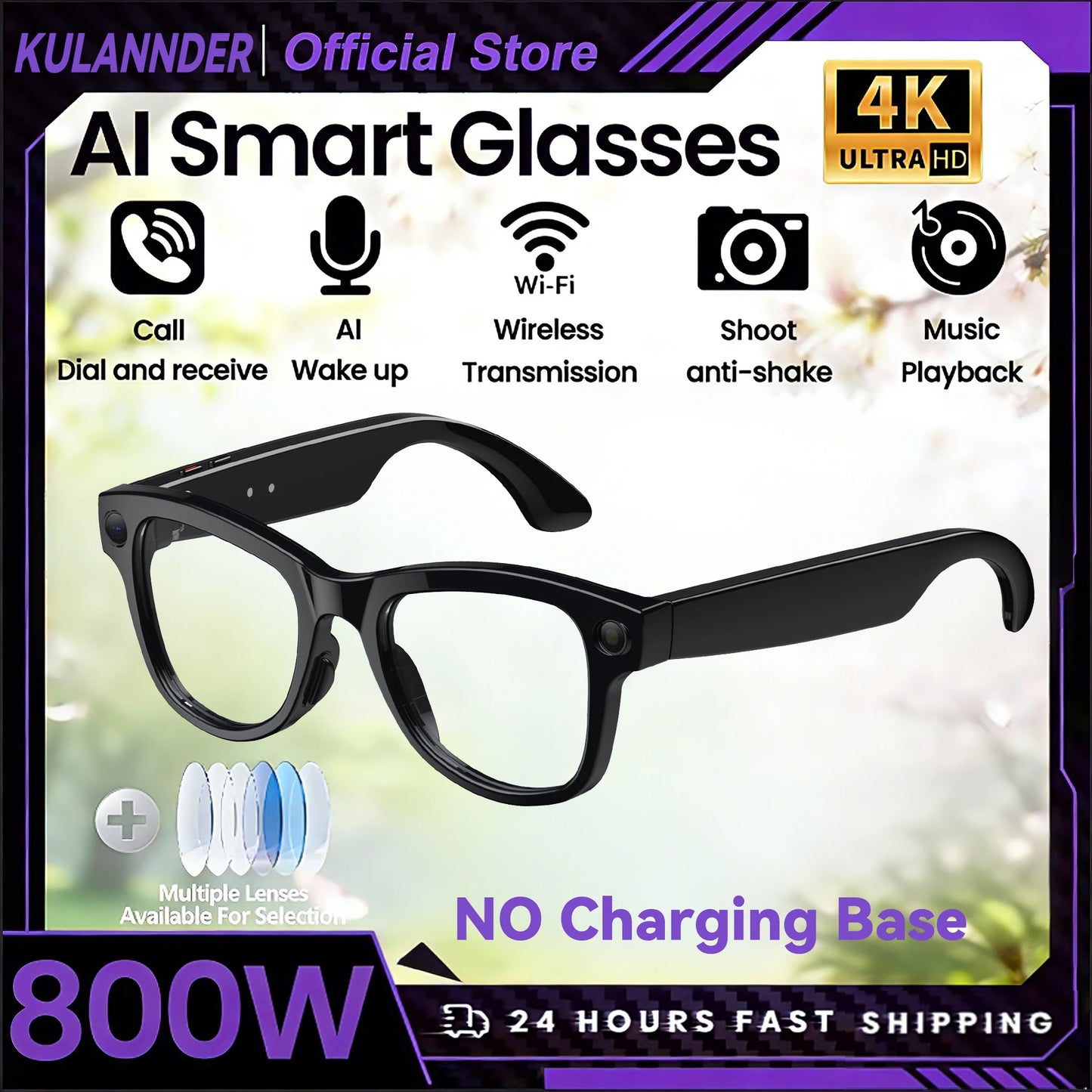 Smart AI Glasses 2026 8K Translator Photo Video Recording Music Playback With Charging Box SmartGlasses Sunglasses Men Women