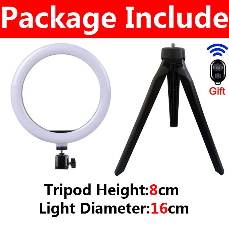 LED Selfie Ring Light with Remote & Tripod Stand