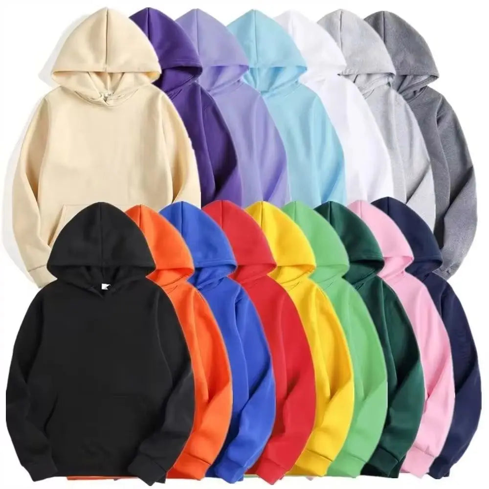 Solid color pullover hoodie, casual streetwear