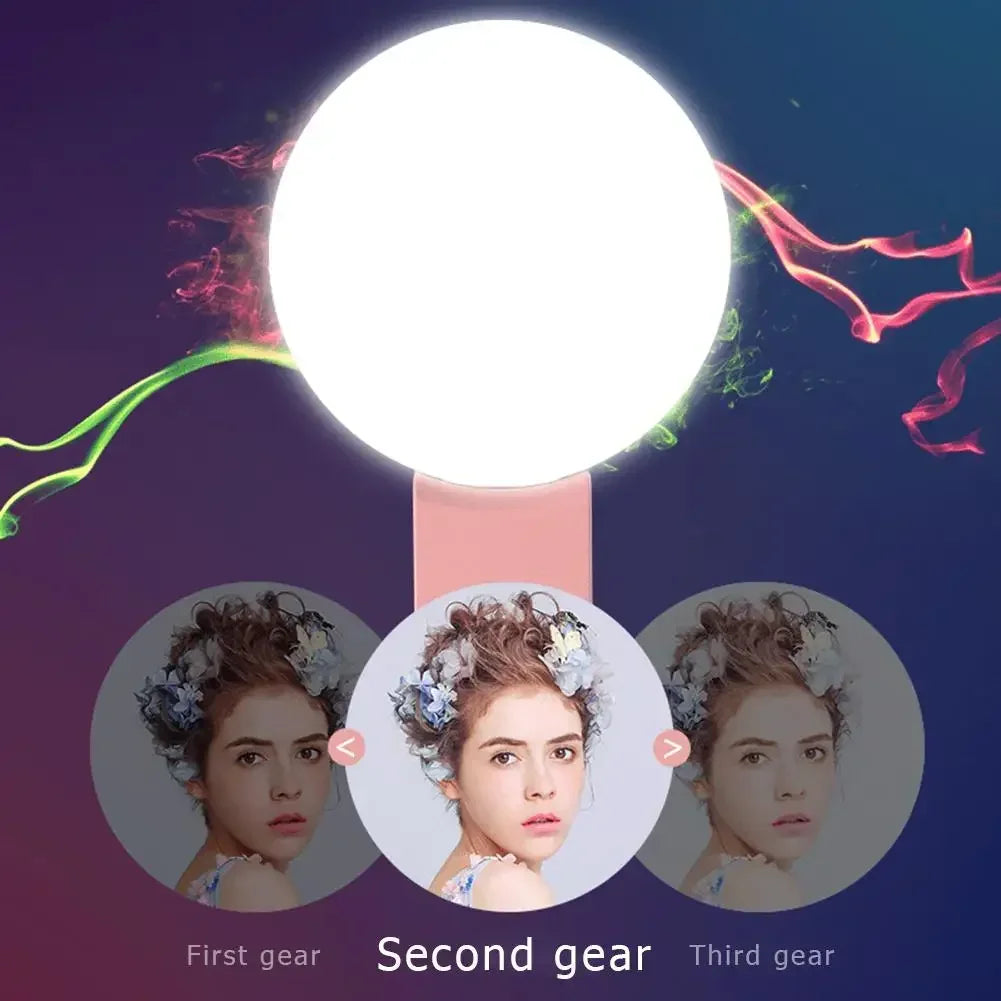 Clip-On Phone Selfie Ring Light - 3 Brightness Levels
