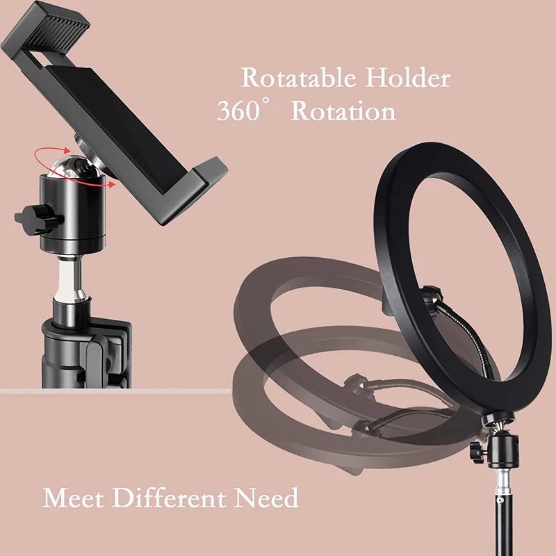 LED Phone Ring Light with Mini Tabletop Tripod