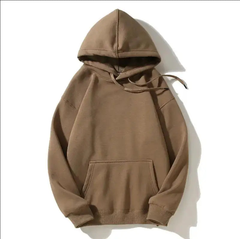 Unisex Solid Color Pullover Hoodie Sweatshirt — Casual Lightweight Fleece for Men & Women