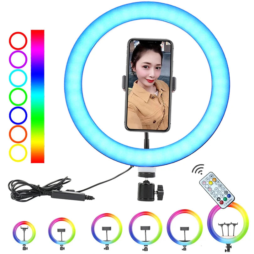 RGB Ring Light with Remote Control (10", 12", 14")