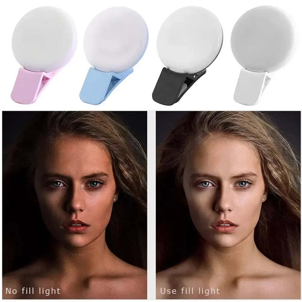 Clip-On Phone Selfie Ring Light - 3 Brightness Levels