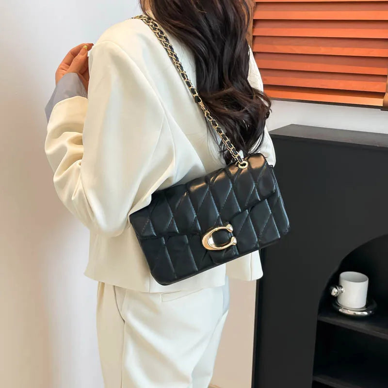 2025Small Fragrant Wind Bag Handbag Rhombic Chain Bag 2026 New One-shoulder Messenger Bag Joker High Sense Small Square Bag Tide