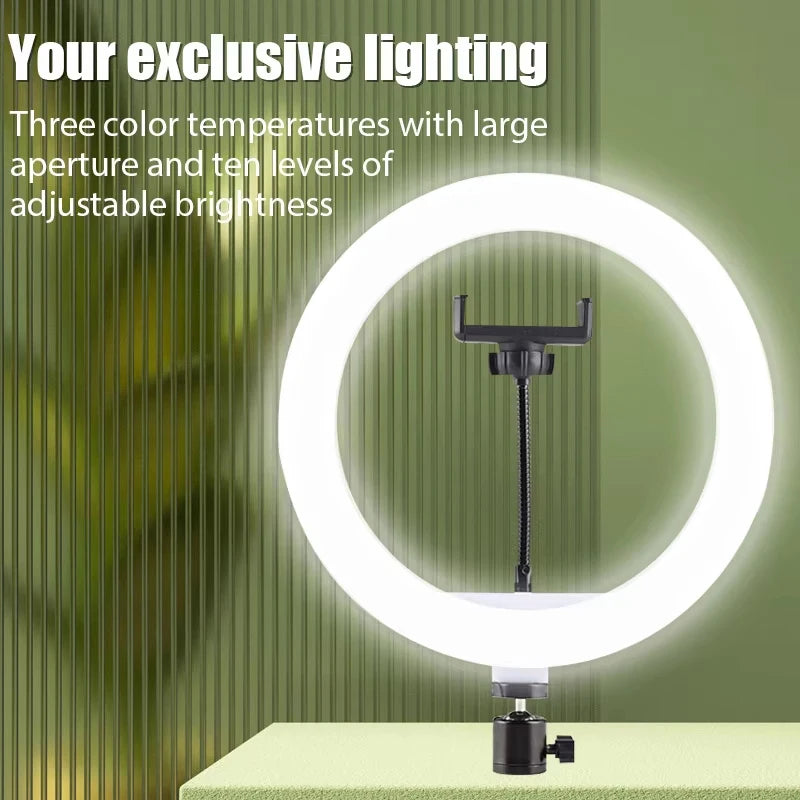 Dimmable USB Ring Light with Phone Holder - Makeup & Live Streaming