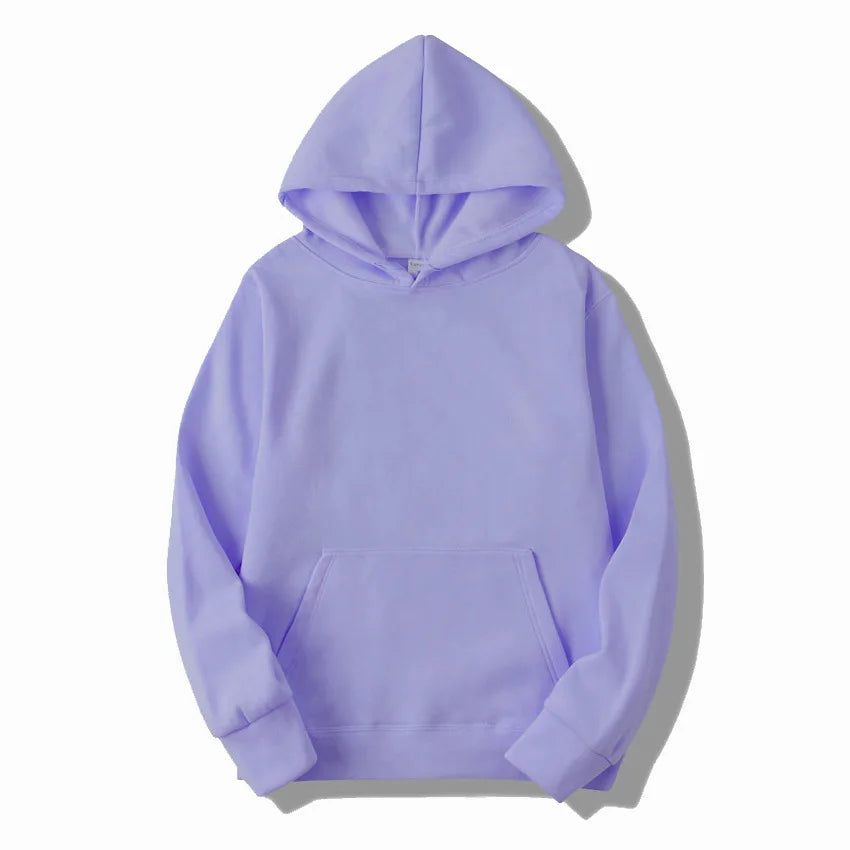 Unisex Solid Color Pullover Hoodie Sweatshirt — Casual Lightweight Fleece for Men & Women