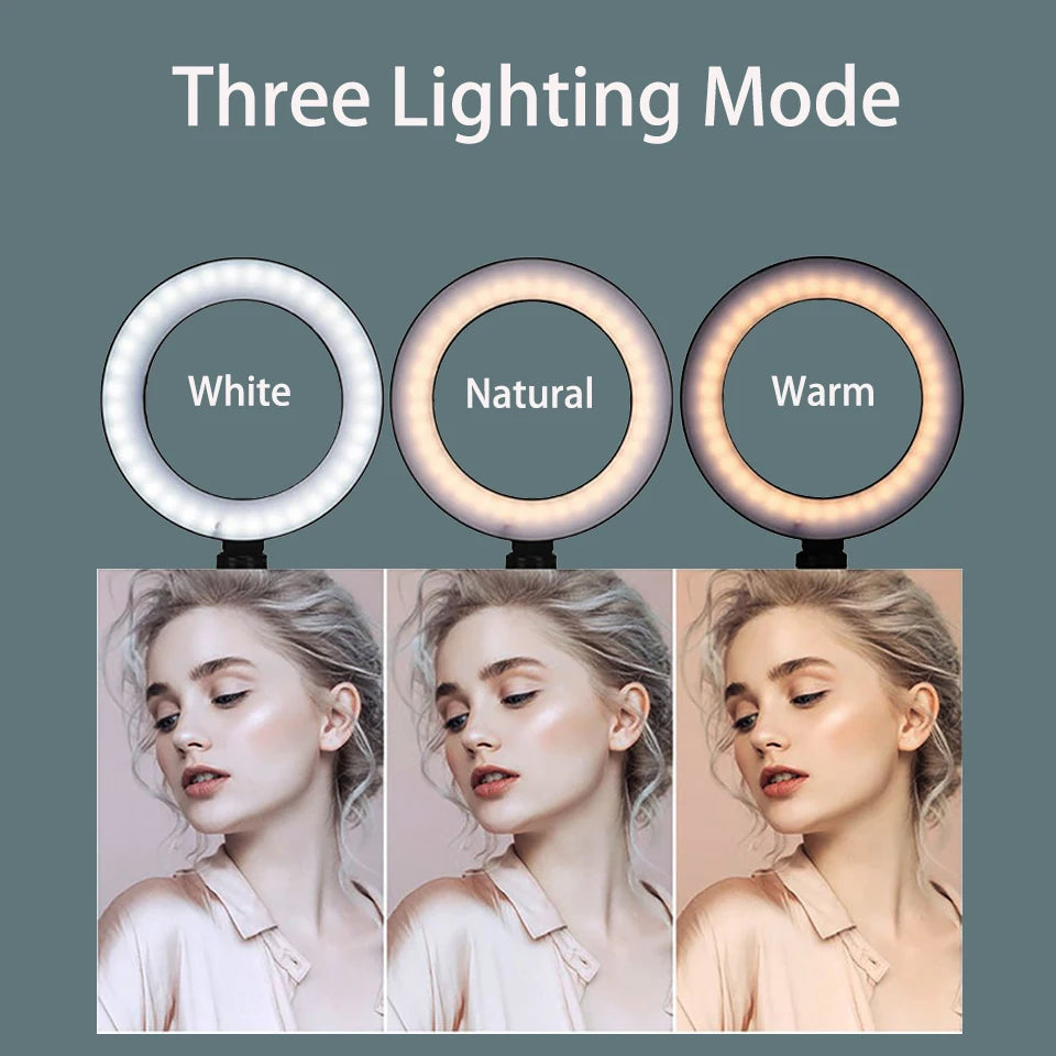 6-Inch LED Selfie Ring Light with Tripod Stand