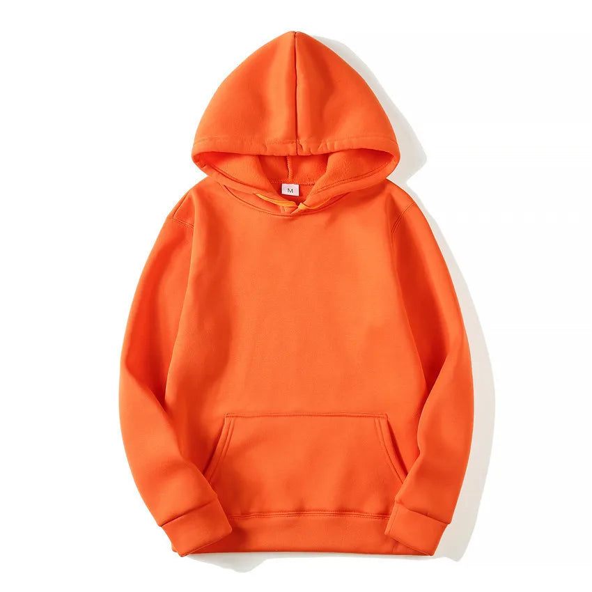 Unisex Solid Color Pullover Hoodie Sweatshirt — Casual Lightweight Fleece for Men & Women