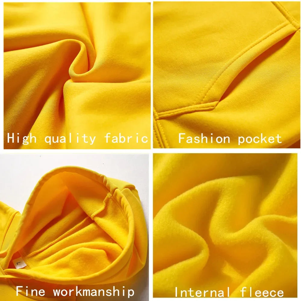 Unisex Solid Color Pullover Hoodie Sweatshirt — Casual Lightweight Fleece for Men & Women