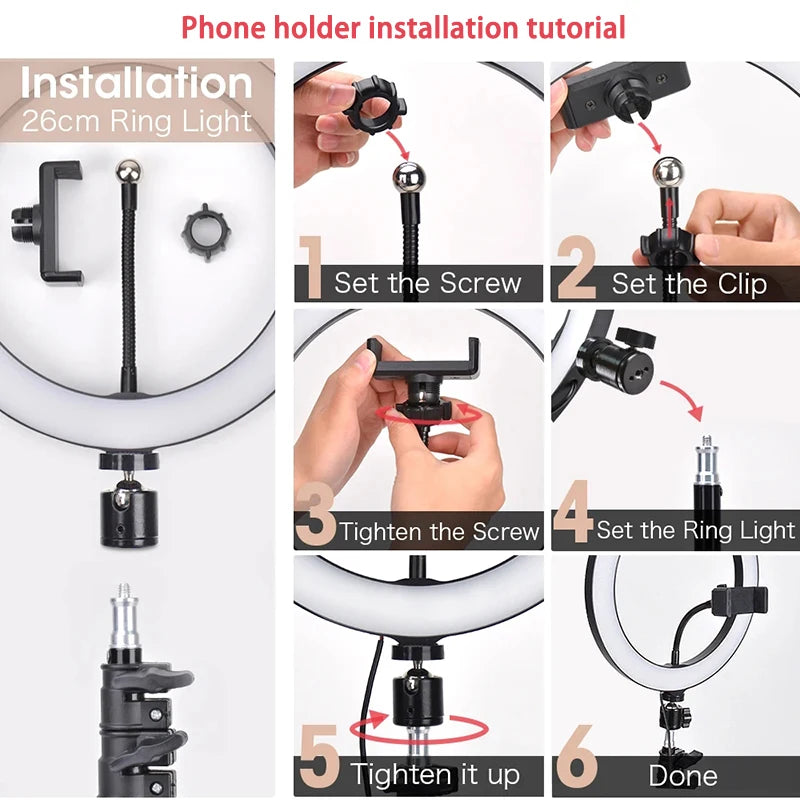 Dimmable USB Ring Light with Phone Holder - Makeup & Live Streaming