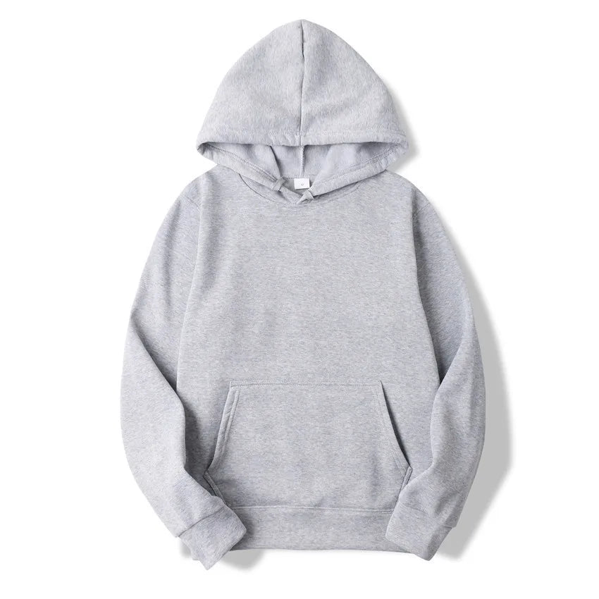 Unisex Solid Color Pullover Hoodie Sweatshirt — Casual Lightweight Fleece for Men & Women