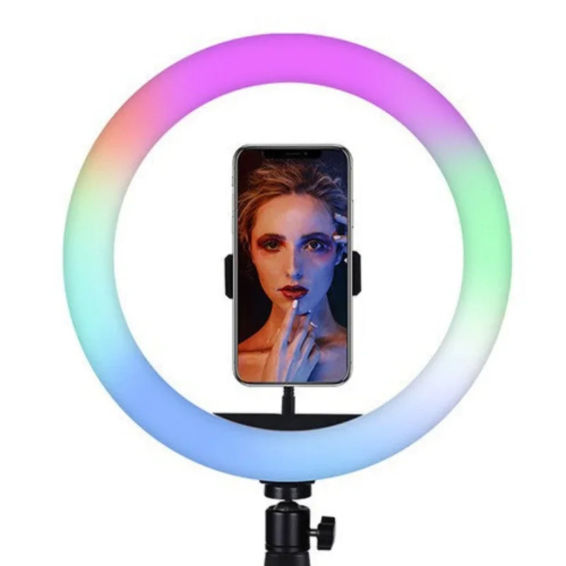 8"/10" RGB Selfie Ring Light with Tripod Phone Stand