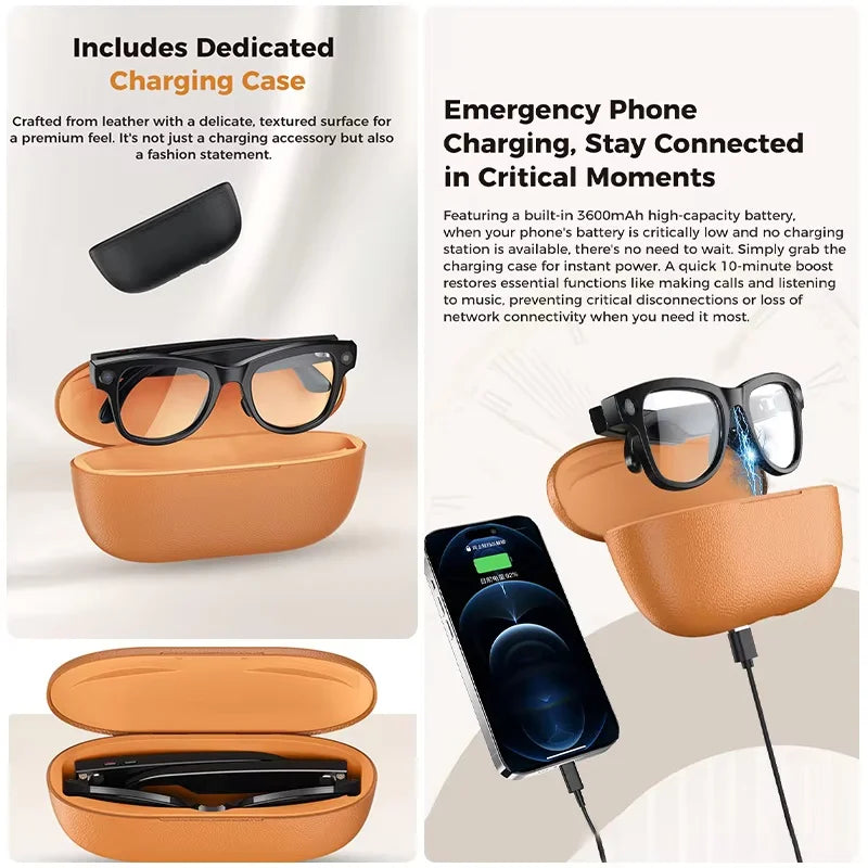 Smart AI Glasses 2026 8K Translator Photo Video Recording Music Playback With Charging Box SmartGlasses Sunglasses Men Women