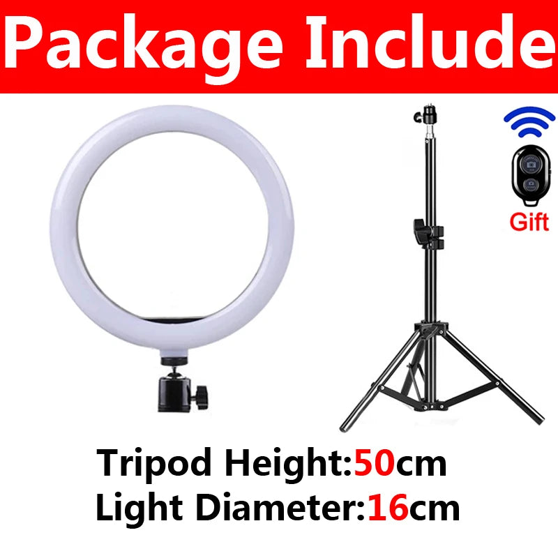 LED Selfie Ring Light with Remote & Tripod Stand