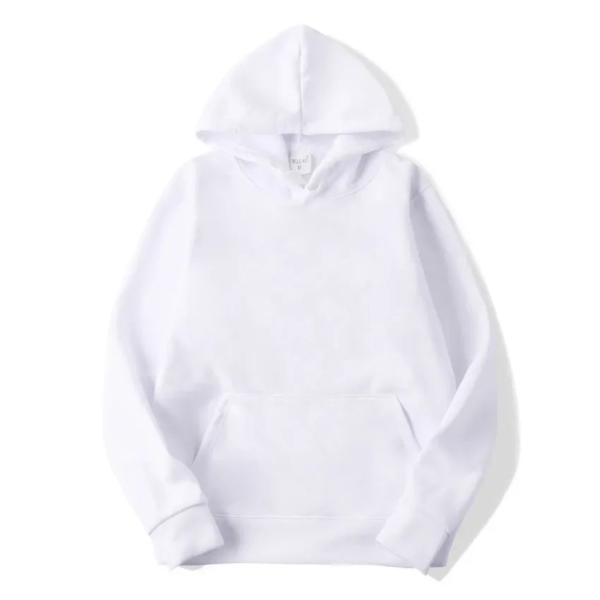 Unisex Solid Color Pullover Hoodie Sweatshirt — Casual Lightweight Fleece for Men & Women