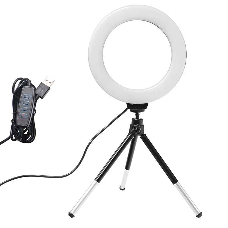 6-Inch LED Selfie Ring Light with Tripod Stand